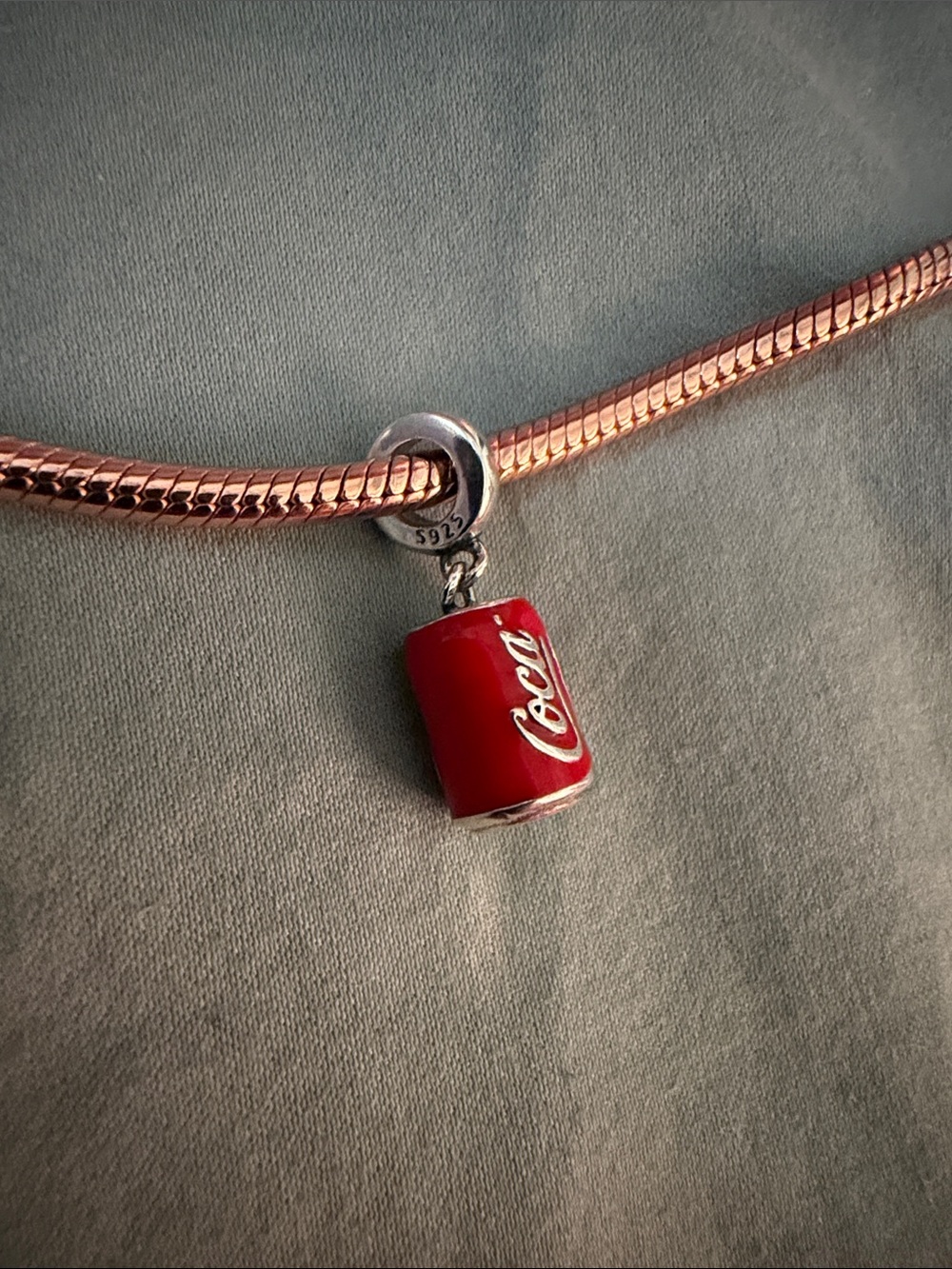 Silver & Red Cola Soda Can Dangle Charm - Picture 4 of 4